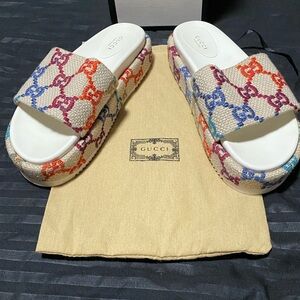 Gucci Multicolor Chain Slide Sandals